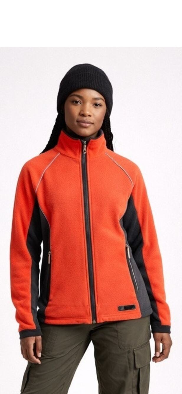 Vintage REI Polartec Fleece Jacket Womens Medium Orange Gray Full Zip Outdoor